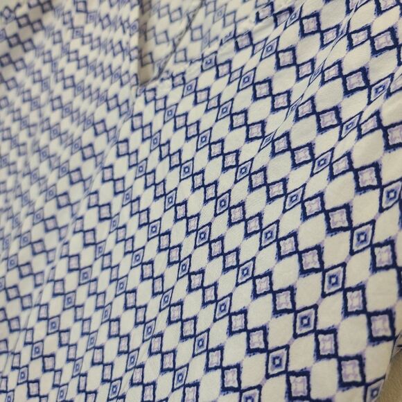 GAP Women's XS Sleeveless V-neck Geometric Print Shift Flowy Dress Blue White - Picture 10 of 13